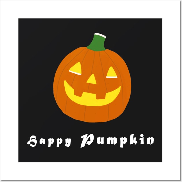 Happy Pumpkin Wall Art by wael store